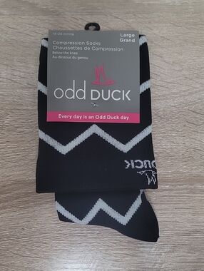 NWT- ODD DUCK Black & White Compression Socks - Large